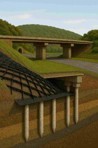 نقش ژئوسنتتیک‌ها در کاهش تعداد شمع‌ها در پروژه‌های پل‌سازی