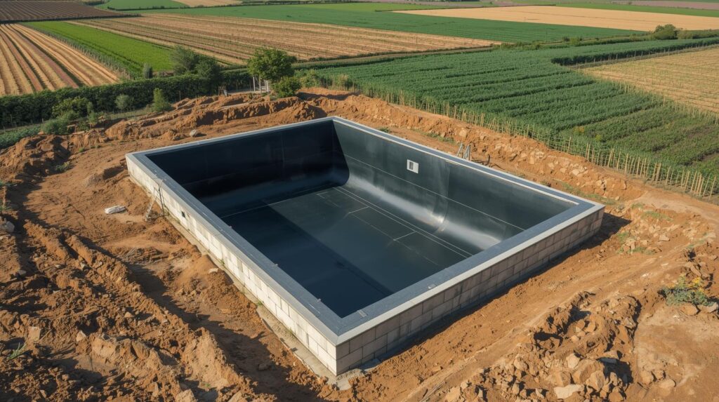 کاشان ژئوممبران : عایق‌بندی استخر کشاورزی کاشان ژئوممبران 1394